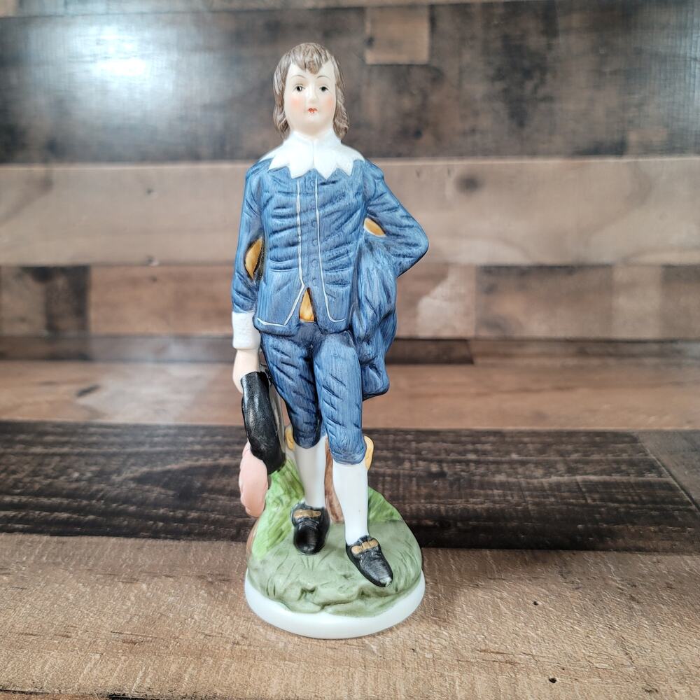 Vintage Lefton Blue Boy 8" Porcelain Figure